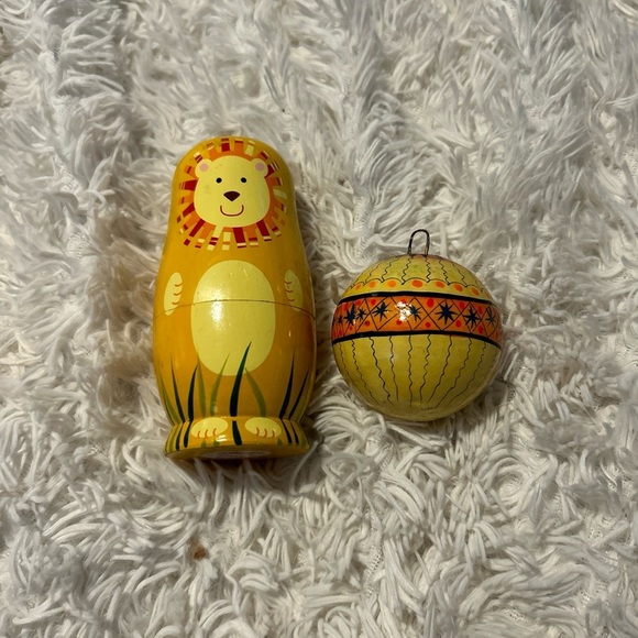 Lion Nesting doll Only Outside doll Mexico Handmade Ornament - Picture 1 of 3